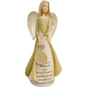 Enesco Foundations Retirement Blessings Journeys Angel Figurine, 9.5 Inch, Multicolor