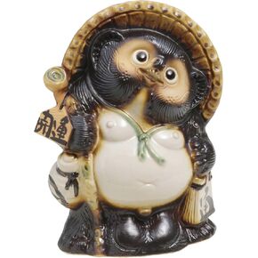 Marui Pottery MR-A098-06 Shigaraki Pottery Figurine Lucky Raccoon Raccoon Pottery Large Size 8 Width 8 Width 8 x Height 10.2 inches (21 cm) x Height 10.2 inches (26 cm), Lucky Charm, Gift, Ceramic
