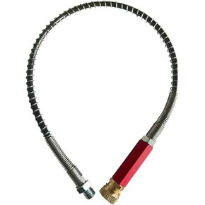 50cm PCP Air Hose, High Pressure PCP Hose, 4500psi Paintball Air Gun Filling Whip Hose, PCP Paintball Fill Whip, with Water-Oil Sparator and 8mm Female Quick Connector for Air Compressor (Red)