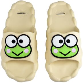 Cute Slides for Women,Frog Slippers Cartoon Animal Cloud Slides Sandals,Kawaii Funny Summer Slippers Open Toe Shower Shoes