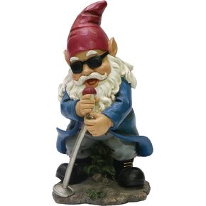 Nature's Mark Rock n Roll Gnome in a Band Singing Resin Statue Figurine Home Garden Decorative Accent Décor (10" H)