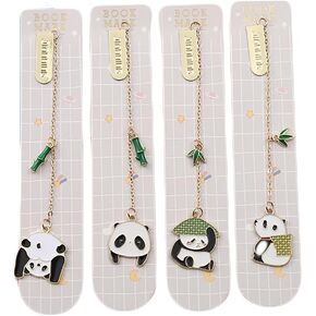 Bookmarks Cute Panda Shaped Metal Bookmark Reading Book Markers Gifts for Women, Kids, Teens Girls, Readers and Book Lovers Pack of 4