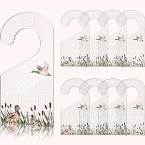Floral Baby Closet Dividers Set of 8 from Newborn to Toddler, Acrylic Clothes Organizer Nursery Closet Decor for Baby Girls