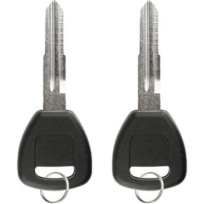 KeylessOption Replacement Chip Transponder Blank Car Ignition Key Blade for Honda Acura HD106PT (Pack of 2)