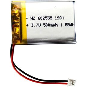 OCTelect 602535 Lithium Rechargeable Battery for Work, 3.7V, About 500mA, About 36.9×About 25.0mm×About 5.5mm Thick, 1 pc.＜kei-719>
