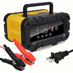 20-Amp Car Battery Charger,12V 24V Fully Automatic Smart Battery Charger, 7-Stage Trickle Charging Battery Maintainer, Auto Desulfator for Truck Motorcycle,Boat, Lifepo4 Lead Acid Batteries