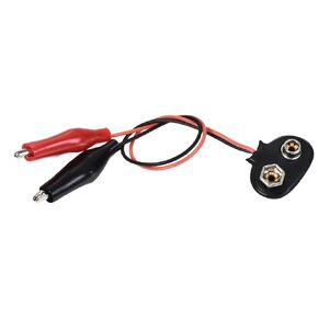 uxcell 9V Battery Snap Connector to Insulated Dual Alligator Clips Test Cable 13cm Length for Electric Testing Work, 5 Pcs