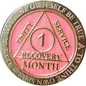 1 Month AA Medallion Reflex Pink Gold Plated 30 Day Chip