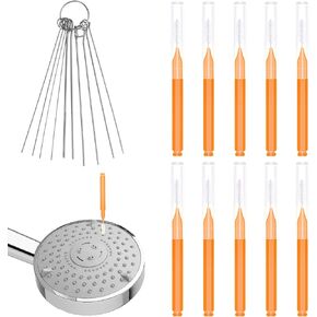 10pcs Shower Head Cleaning Brush, with 10pcs Cleaning Picks Small Hole Cleaner Tool Anti-Clogging Mini Crevice Shower Head Bristle for Nozzle Gap Household Bathroom