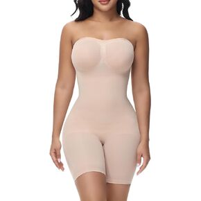 SHAPSHE Strapless Shapewear Bodysuit for Women Butt Lifter Body Shaper Tummy Control Seamless Shapewear