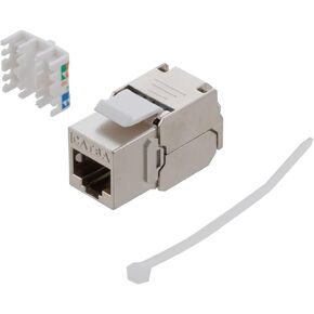 NavePoint CAT6A Shielded Toolless Keystone Jack 15 pack, Silver