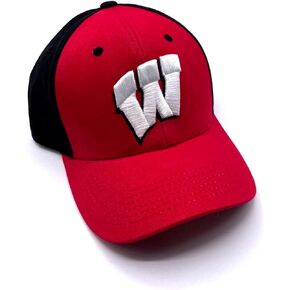 Officially Licensed University Wisconsin Classic Two-Tone Hat Adjustable Badgers Team Logo Embroidered Cap