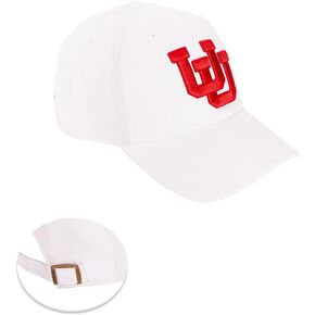 Desert Cactus University of Utah Baseball Hat UT Utes Brimmed Embroirderd Hats Cap Adjustable Cloth Strap Adult (Style L) White