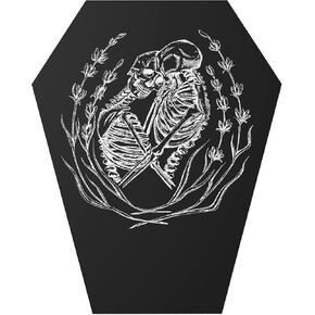 Coffin Mousepad – Gothic Decor Skeleton Mouse Pad - Large 9.75 x 7.325 inches (Black)