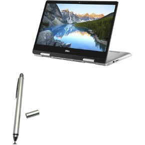 قلم BoxWave Stylus متوافق مع Dell Inspiron 14 5000 2 في 1 (14 بوصة) - قلم ذو سعة DualTip، قلم ذو طرف قرصي ذو طرف من الألياف لجهاز Dell Inspiron 14 5000 2 في 1 (14 بوصة) - فضي معدني