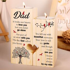 Sympathy Gift- Best Bereavement Gift Ideas Memorial Gifts for Loss of Dad Candlestick Holders Dad Memorial Gifts for Loss of Father in Loving Memory Gifts Condolences Gifts for Men