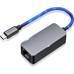 USB-C to Ethernet Adapter, XRR USB Type C to RJ45 LAN Ethernet 2500/1000/100/10Mbps Gigabit Network Adapter for Windows 10,8.1, 8, 7,Vista,XP,Mac OS.