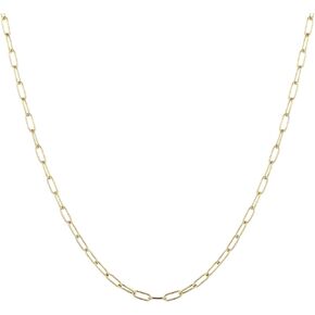 14K Gold/Silver Tone Stainless Steel Paperclip Link Chain Choker Necklace for Women Teen Girls, 2.5mm 4mm 5mm Wide Oval Rectangle Link Chain, Waterproof Never Tarnish