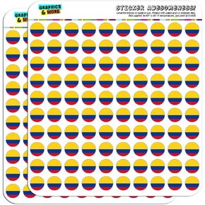 Colombia National Country Flag 1/2" (0.5") Planner Calendar Scrapbooking Crafting Stickers - Opaque