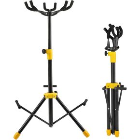 حوامل جيتار متعددة، حامل جيتار ثلاثي قابل للطي وقابل للتعديل مع حامل للرقبة، حامل أرضي عالمي للقيثارات الكهربائية الصوتية، باس بانجوس، حامل جيتار ثلاثي القوائم يحمل 3 جيتار معًا in Kuwait