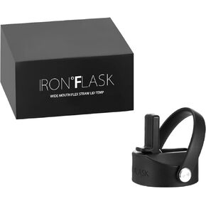 IRON °FLASK Replacement Straw Lid Wide Mouth, BPA Free, 1 Lid (Black)