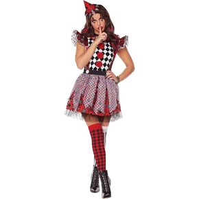 Spirit Halloween Adult Circus Misfit Costume | Circus Costume | Clown Costume | Women's Costume | Dress Costume