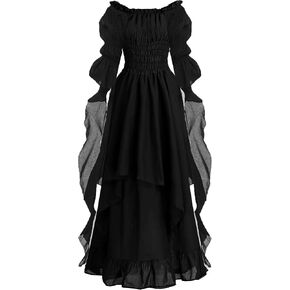 GOLDSTITCH Women's Victorian Dress Renaissance Medieval Costume Gothic Witch Dress for Women