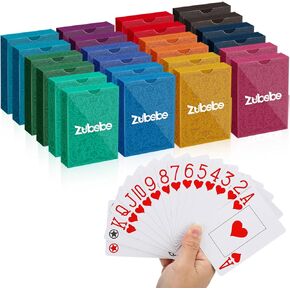 Zubebe 24 Pack Jumbo Playing Cards Bulk in Vibrant Colors Deck of Cards Poker Size Jumbo Index Playing Cards for Kids Elder Standard Playing Card Decks for Card Activities Party Supplies Games