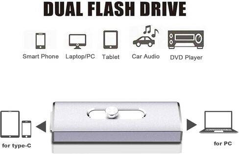 محرك أقراص فلاش 64 جيجا بايت، محرك أقراص فلاش Aiibe Thumb Drive، محرك أقراص فلاش 64 جيجا بايت USB 3.0 نوع C قابل للسحب بدون غطاء مزدوج USB OTG للهواتف الذكية USB C، Samsung Galaxy S8 S9، الكمبيوتر اللوحي، Mac والكمبيوتر الشخصي in Kuwait