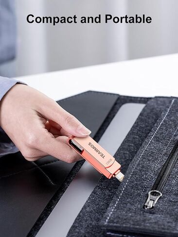 Flash Drives 128GB Intended for iPhone, Memory Stick Storage for Photos and Videos, iOS External Memory Storage Flash Drive Compatible with iPhone iPad Android and Computers (Rose Gold) in Saudi Arabia
