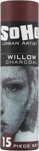 Soho Urban Artist Willow Charcoal - Drawing Charcoal for Artists, Students, Blending, Live Figure Drawing, & More! - [Black - 15mm - Single] in Saudi Arabia