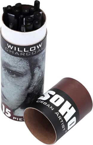 Soho Urban Artist Willow Charcoal - Drawing Charcoal for Artists, Students, Blending, Live Figure Drawing, & More! - [Black - 15mm - Single] in Saudi Arabia