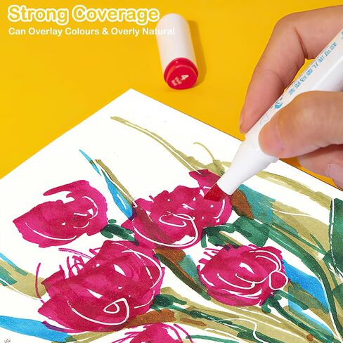 SAYEEC Washable Markers, 24 Colors Art Markers Set with Case, Fine Chisel Dual Tips Drawing Pens Water-Based Markers for Kids Artist Adults Coloring Books Sketching Journaling Illustration Manga Comic in Kuwait