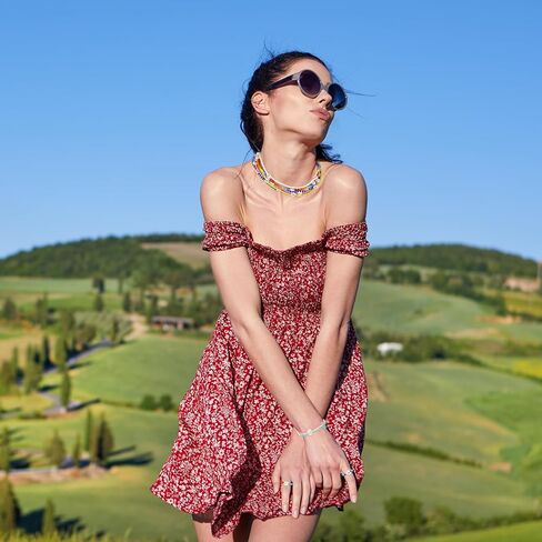 مجموعة مجوهرات الزهور XLSXEXCL18 قطعة، مجموعة خواتم وأساور وقلادة من الخرز الملون المصنوع يدويًا من بوهو، هدية إكسسوارات المهرجانات للنساء المراهقات والبنات in Kuwait