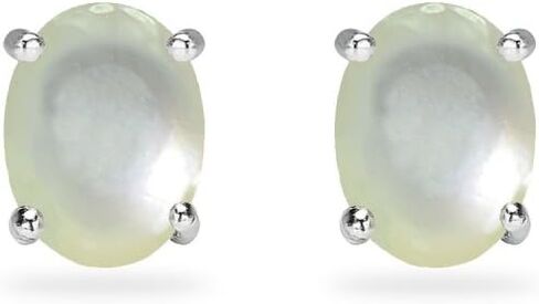 الجنيه الاسترليني الفضة كابوشون حجر البيضاوي 6x4mm الشق مجموعة أقراط in Kuwait