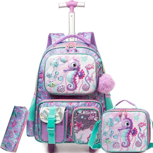 Meetbelify Kids Rolling Backpack with Wheels for Boys Rolling Backpacks with Lunch Box for Elementary School Students 3 in 1 Travel Luggage Suitcase for Boys Age 8-10 in Saudi Arabia