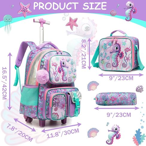 Meetbelify Kids Rolling Backpack with Wheels for Boys Rolling Backpacks with Lunch Box for Elementary School Students 3 in 1 Travel Luggage Suitcase for Boys Age 8-10 in Saudi Arabia