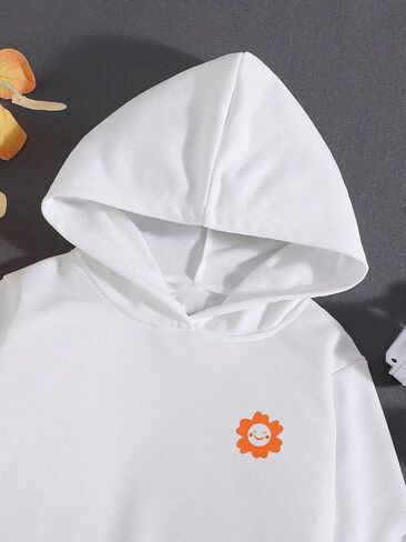 Girls' Letter Graphic Hoodies Long Sleeve Cute Pullover Tops Cartoon Sweatshirt in Saudi Arabia