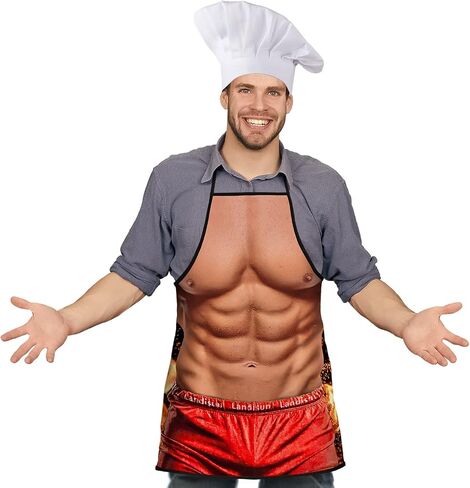 Apron Kitchen Chef Cooking Gag Gift Creative Funny Grilling Baking in Kuwait
