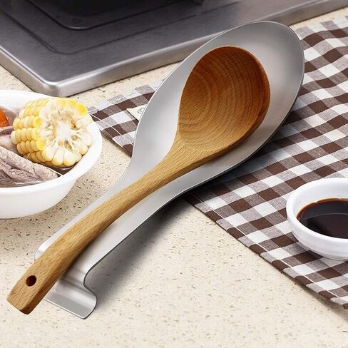 LIANYU Stainless Steel Spoon Rest, Spatula Ladle Holder, Heavy Duty, Dishwasher Safe in Saudi Arabia