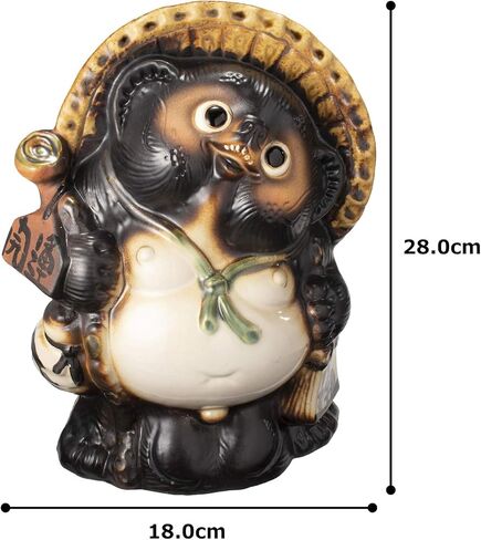 Marui Pottery MR-A098-06 Shigaraki Pottery Figurine Lucky Raccoon Raccoon Pottery Large Size 8 Width 8 Width 8 x Height 10.2 inches (21 cm) x Height 10.2 inches (26 cm), Lucky Charm, Gift, Ceramic in Saudi Arabia