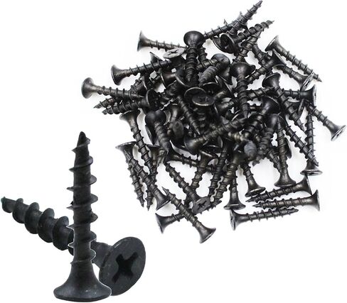 KAZFFD#8 × 1 بوصة برغي خشبي فيليبس برأس مسطح، مسامير سوداء مقاومة للصدأ مطلية، فولاذ مقاوم للصدأ 18-8 ملولب بالكامل 8 × 1 بوصة برغي خشب (200 قطعة) in Kuwait