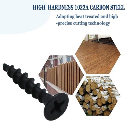 KAZFFD#8 × 1 بوصة برغي خشبي فيليبس برأس مسطح، مسامير سوداء مقاومة للصدأ مطلية، فولاذ مقاوم للصدأ 18-8 ملولب بالكامل 8 × 1 بوصة برغي خشب (200 قطعة) in Kuwait