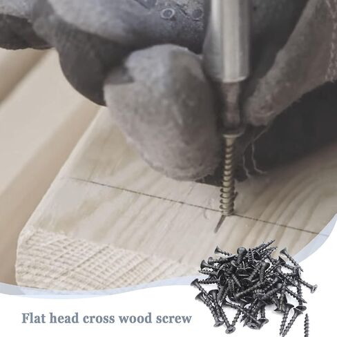 KAZFFD#8 × 1 بوصة برغي خشبي فيليبس برأس مسطح، مسامير سوداء مقاومة للصدأ مطلية، فولاذ مقاوم للصدأ 18-8 ملولب بالكامل 8 × 1 بوصة برغي خشب (200 قطعة) in Kuwait