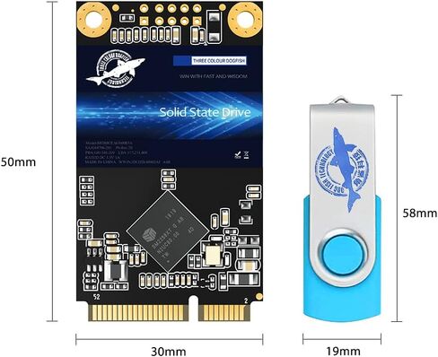 SSD SATA MSATA 256GB Dogfish محرك الأقراص الصلبة الداخلي عالي الأداء لأجهزة الكمبيوتر المحمول المكتبية SATA III 6 جيجابايت/ثانية وقرص U 16 جيجابايت in Kuwait