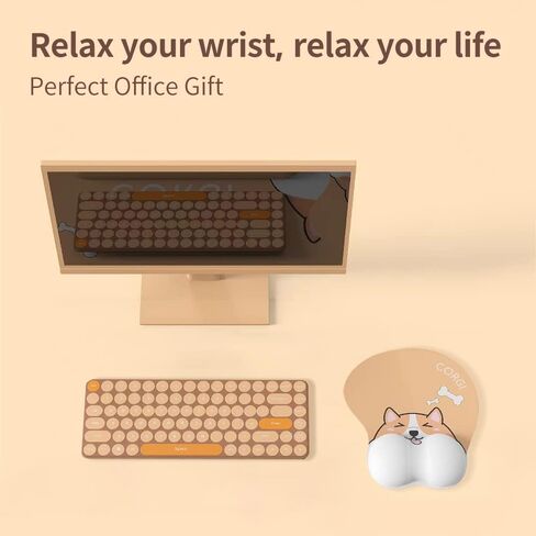 Funny Corgi Ergonomic Mouse Pad with Wrist Support, Non-Slip Backing Corgi Anime Cute Gel Mouse Pad Wrist Rest, Easy-Typing and Pain Relief for Gaming Office Computer Laptop (Corgi) in Saudi Arabia