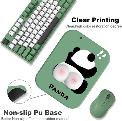 Ergonomic Mouse Pad with Wrist Rest Support,3D Gel Mouse Pad Wrist Support for Gaming Office Computer Laptop,Pain Relief with Non-Slip PU Base,Cute Panda Butt Design Large Mouse Pads for Gift in Saudi Arabia