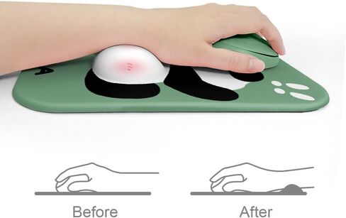Ergonomic Mouse Pad with Wrist Rest Support,3D Gel Mouse Pad Wrist Support for Gaming Office Computer Laptop,Pain Relief with Non-Slip PU Base,Cute Panda Butt Design Large Mouse Pads for Gift in Saudi Arabia