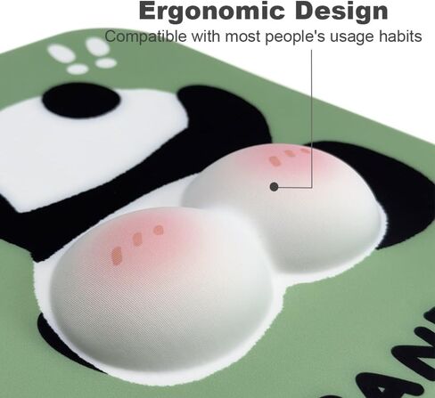 Ergonomic Mouse Pad with Wrist Rest Support,3D Gel Mouse Pad Wrist Support for Gaming Office Computer Laptop,Pain Relief with Non-Slip PU Base,Cute Panda Butt Design Large Mouse Pads for Gift in Saudi Arabia
