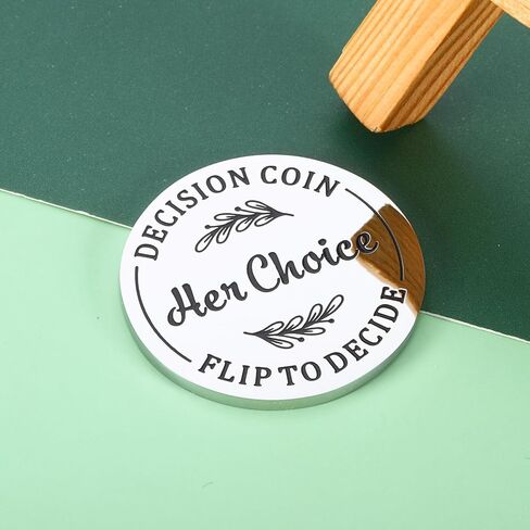 Funny Anniversary Couple Gifts for Her Him Valentines Day Gifts for Men Women Double-sided Decision Maker Wedding Gifts for Husband Wife-Silver in Saudi Arabia